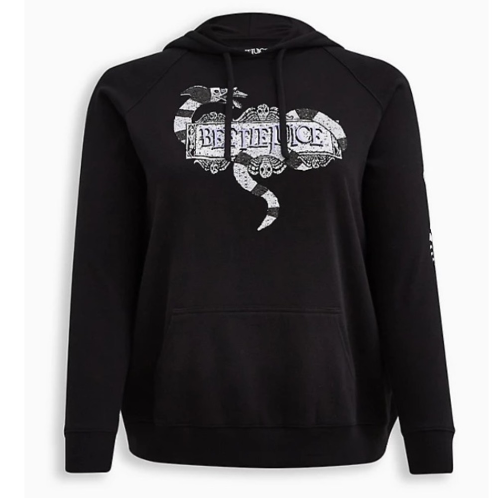 TORRID NWT BEETLEJUICE COZY FLEECE HOODIE HALLOWEEN - Picture 2 of 7